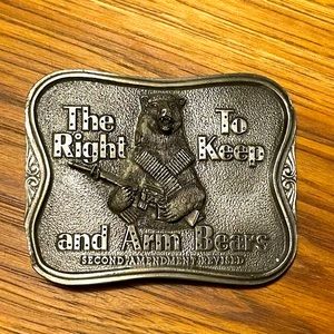Belt Buckle. Made in USA THE RIGHT TO KEEP AND ARM BEARS